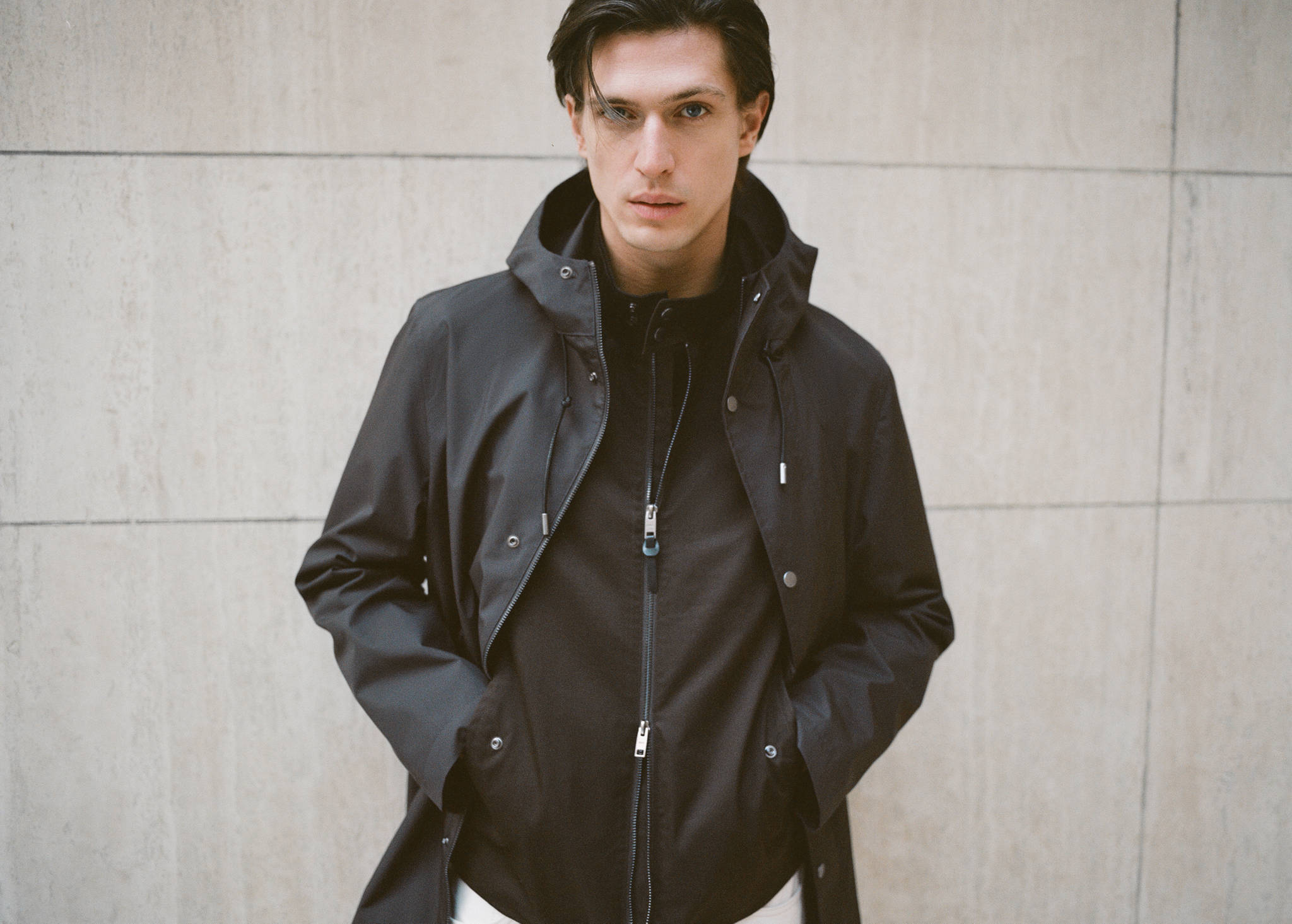 Water-repellent hooded parka - Panoramic plane