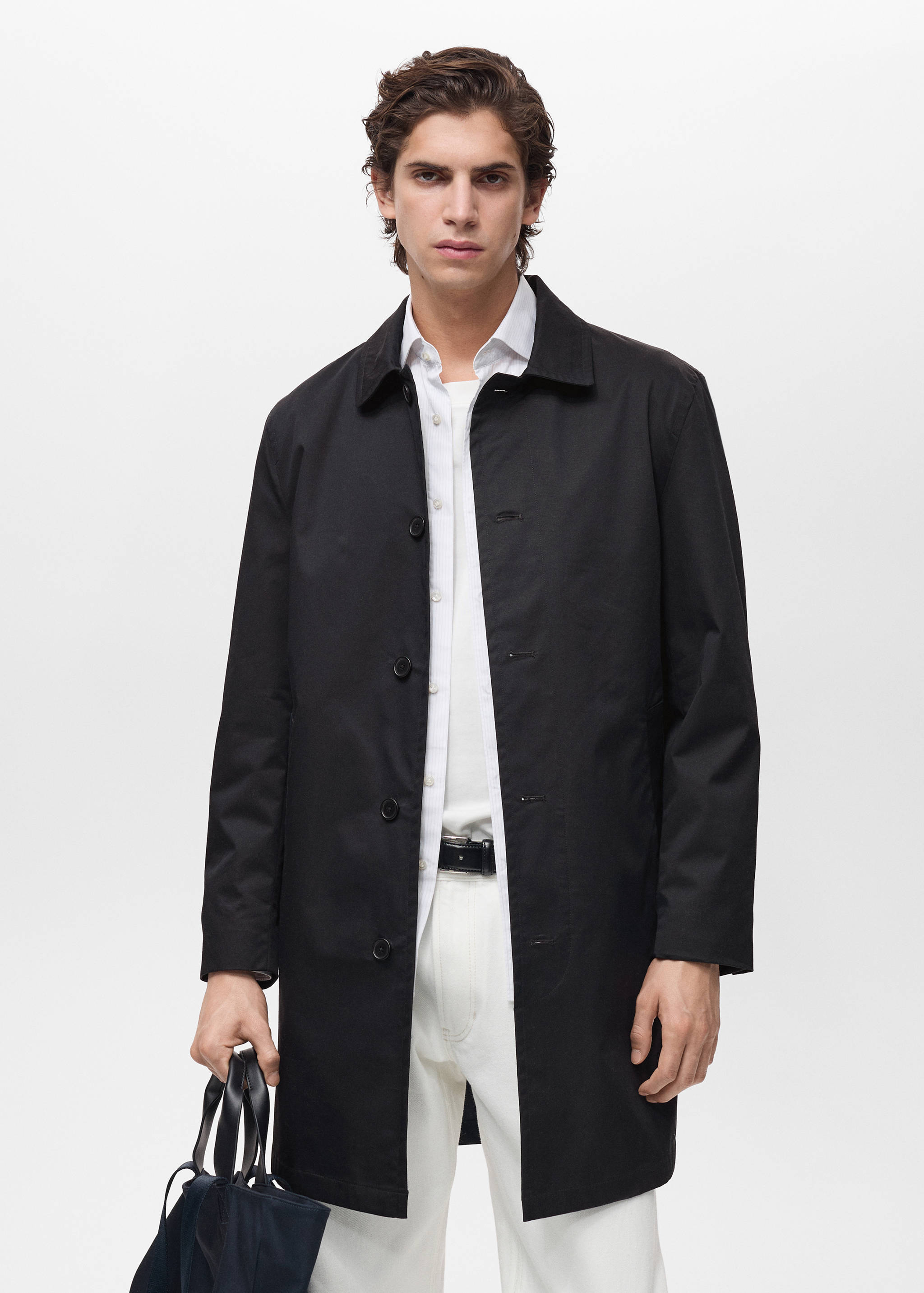 Water-repellent cotton trench coat - Medium plane