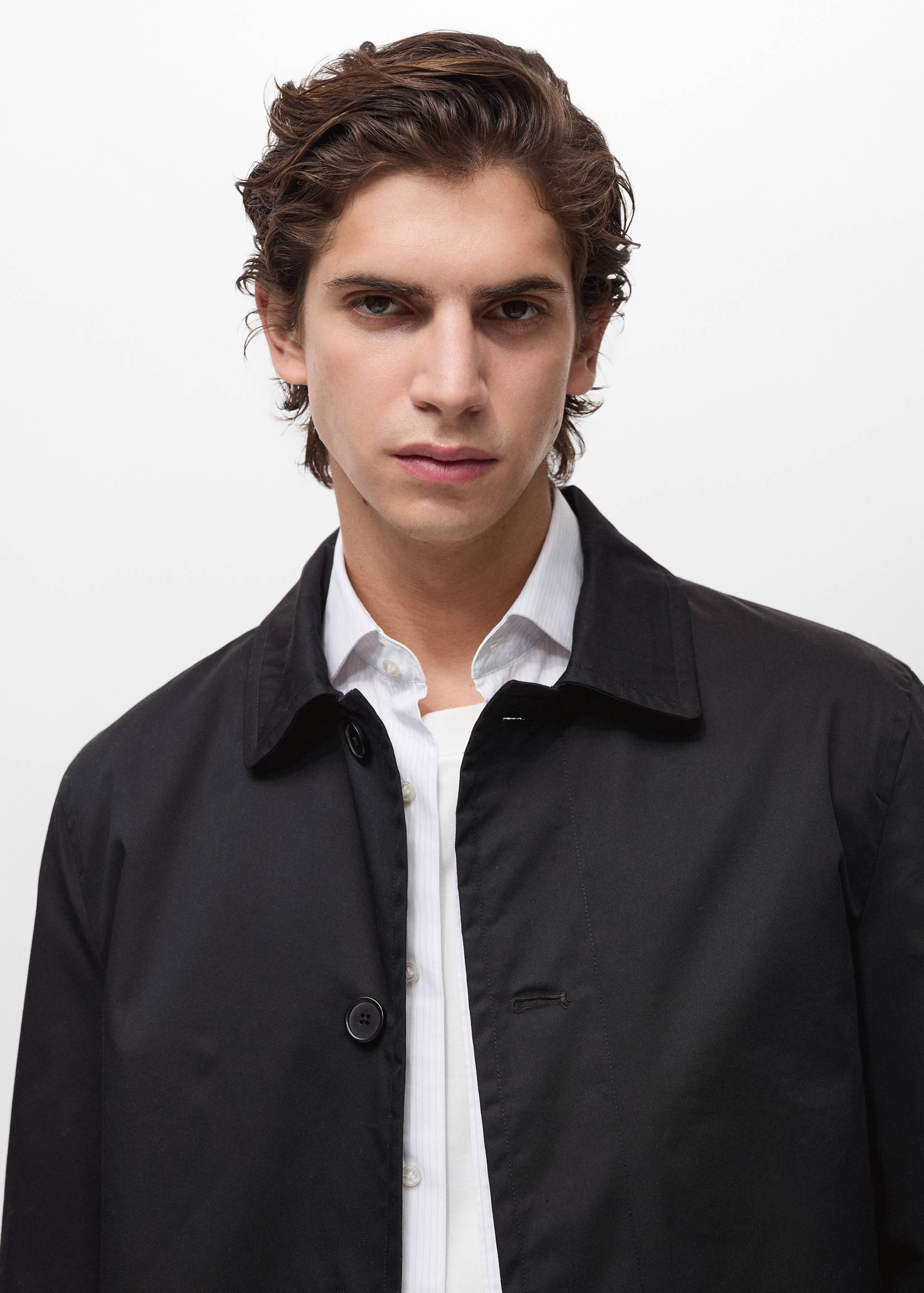 Water-repellent cotton trench coat - Details of the article 1