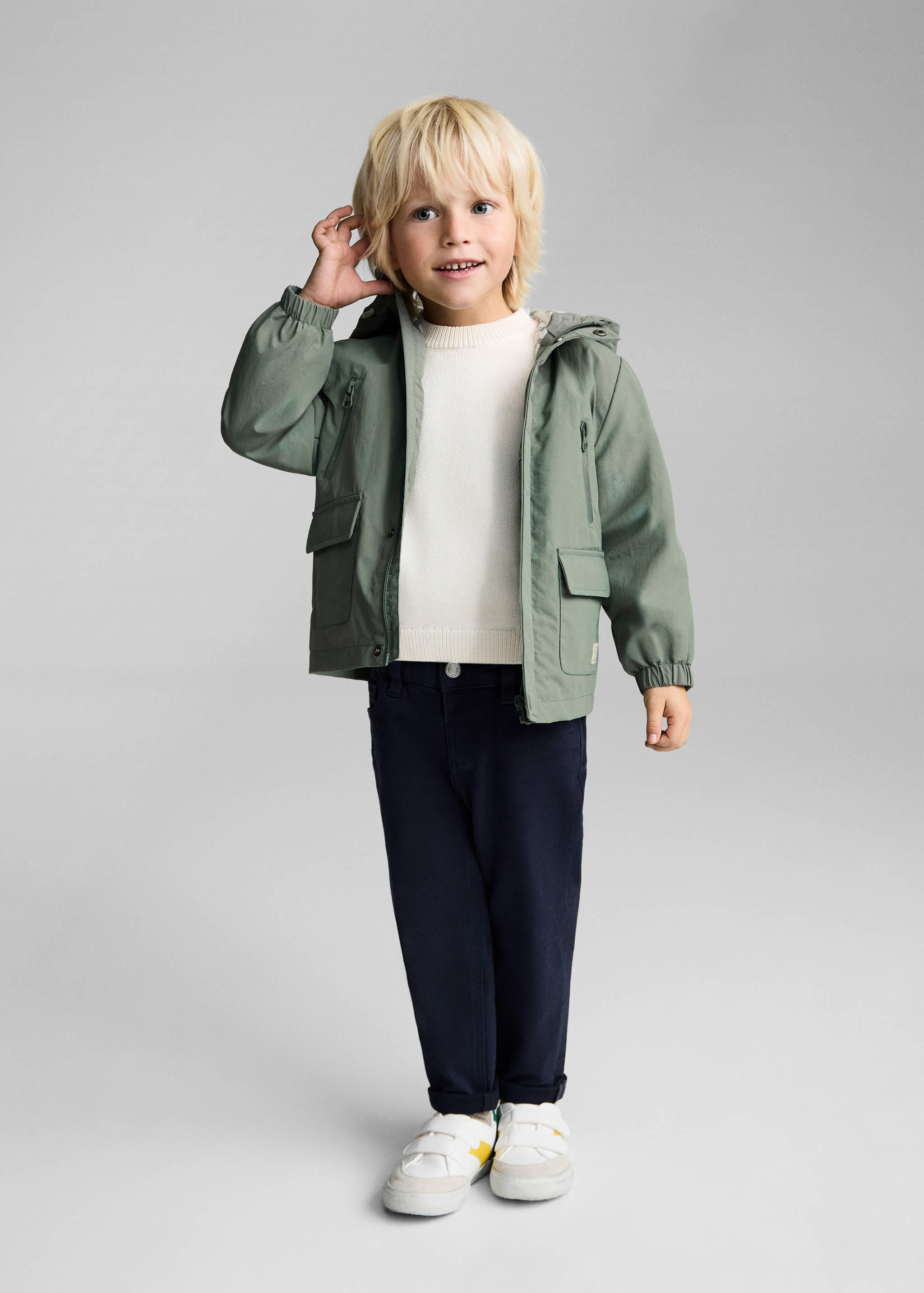 Quilted hooded parka - General plane