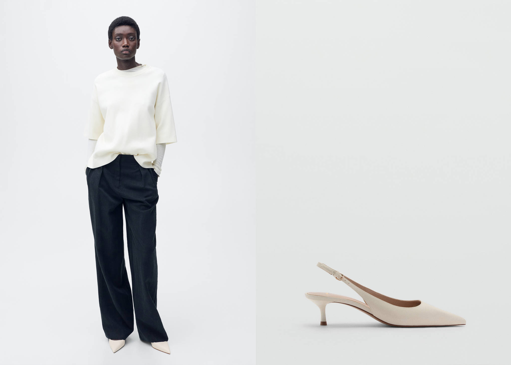 Pointed kitten-heel shoes - Panoramic plane