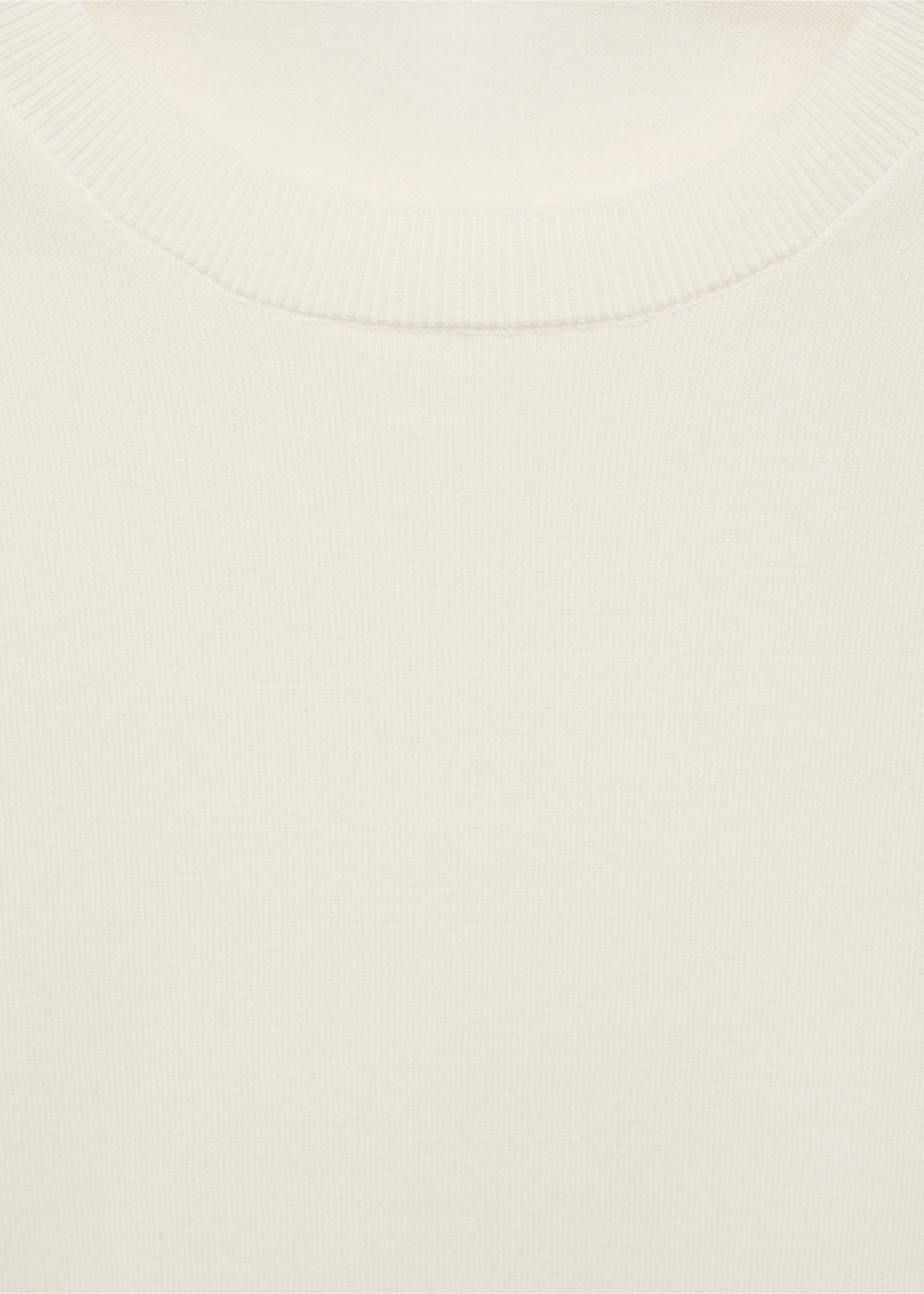 Fijngebreid katoenen T-shirt - Detail van het artikel 8, Gebroken wit. Ref: 87044410-00.