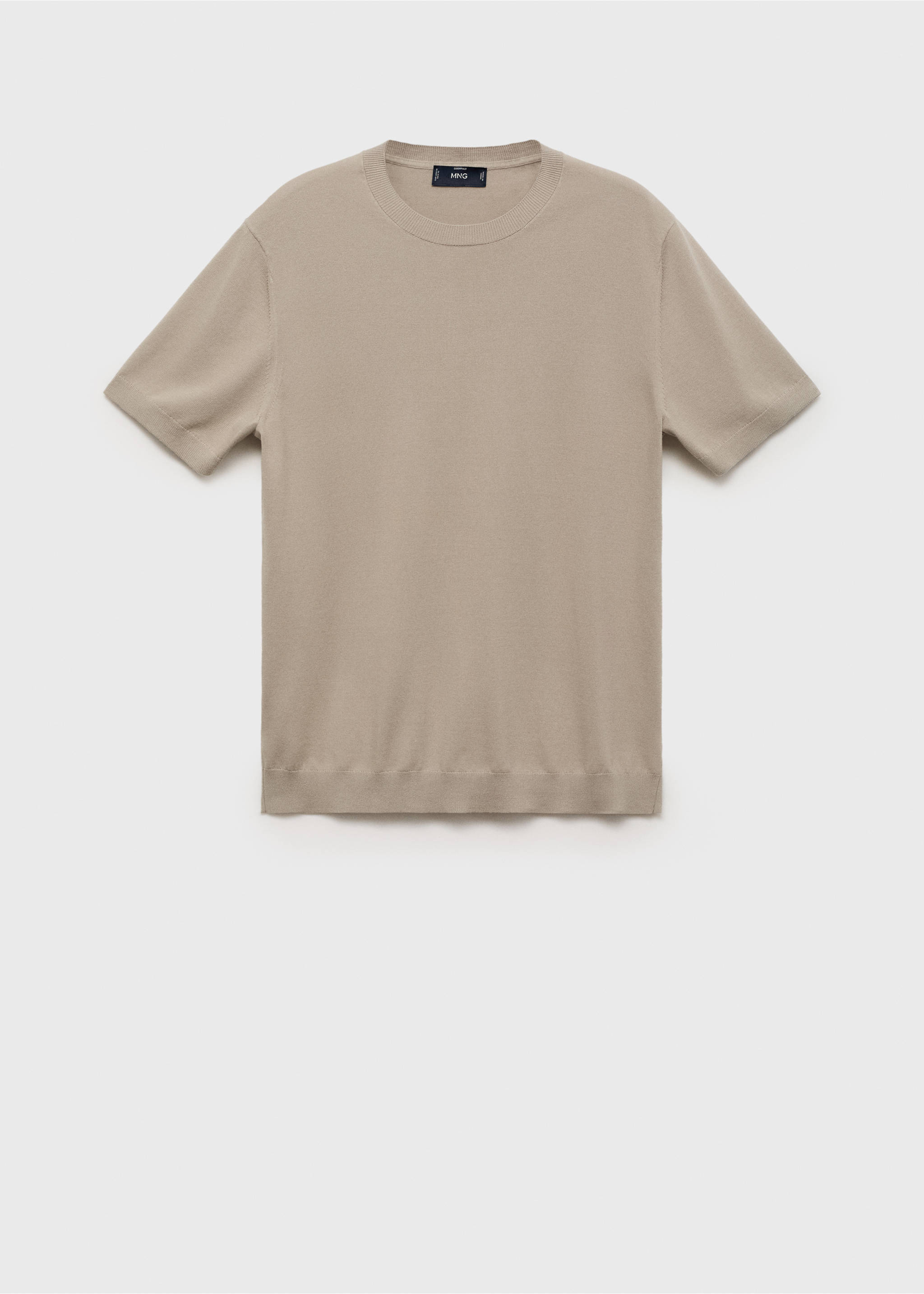 Fijngebreid katoenen T-shirt - Artikel zonder model, IJsgrijs. Ref: 87044410-00.