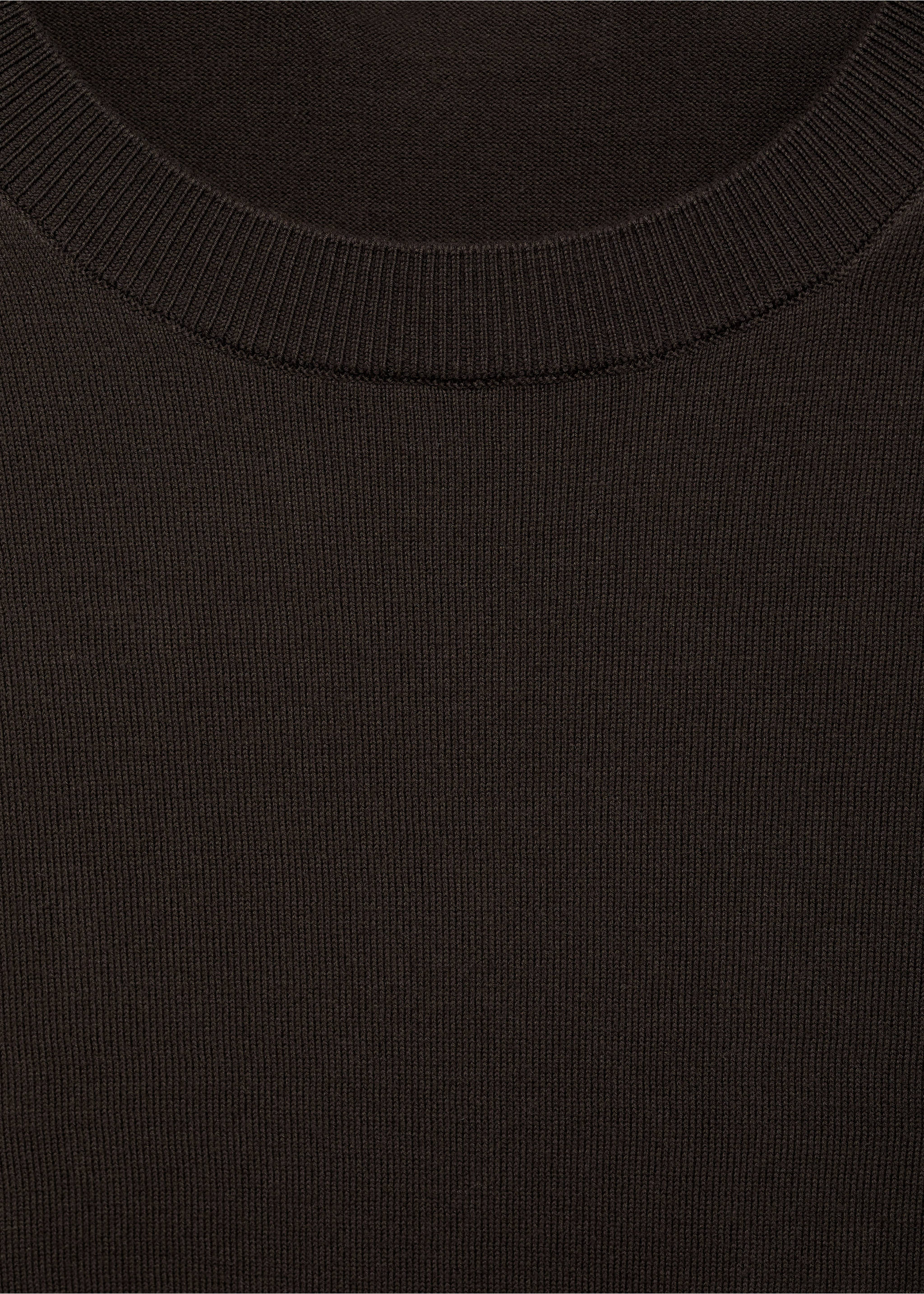 Fijngebreid katoenen T-shirt - Detail van het artikel 8, Chocoladebruin. Ref: 87044410-00.