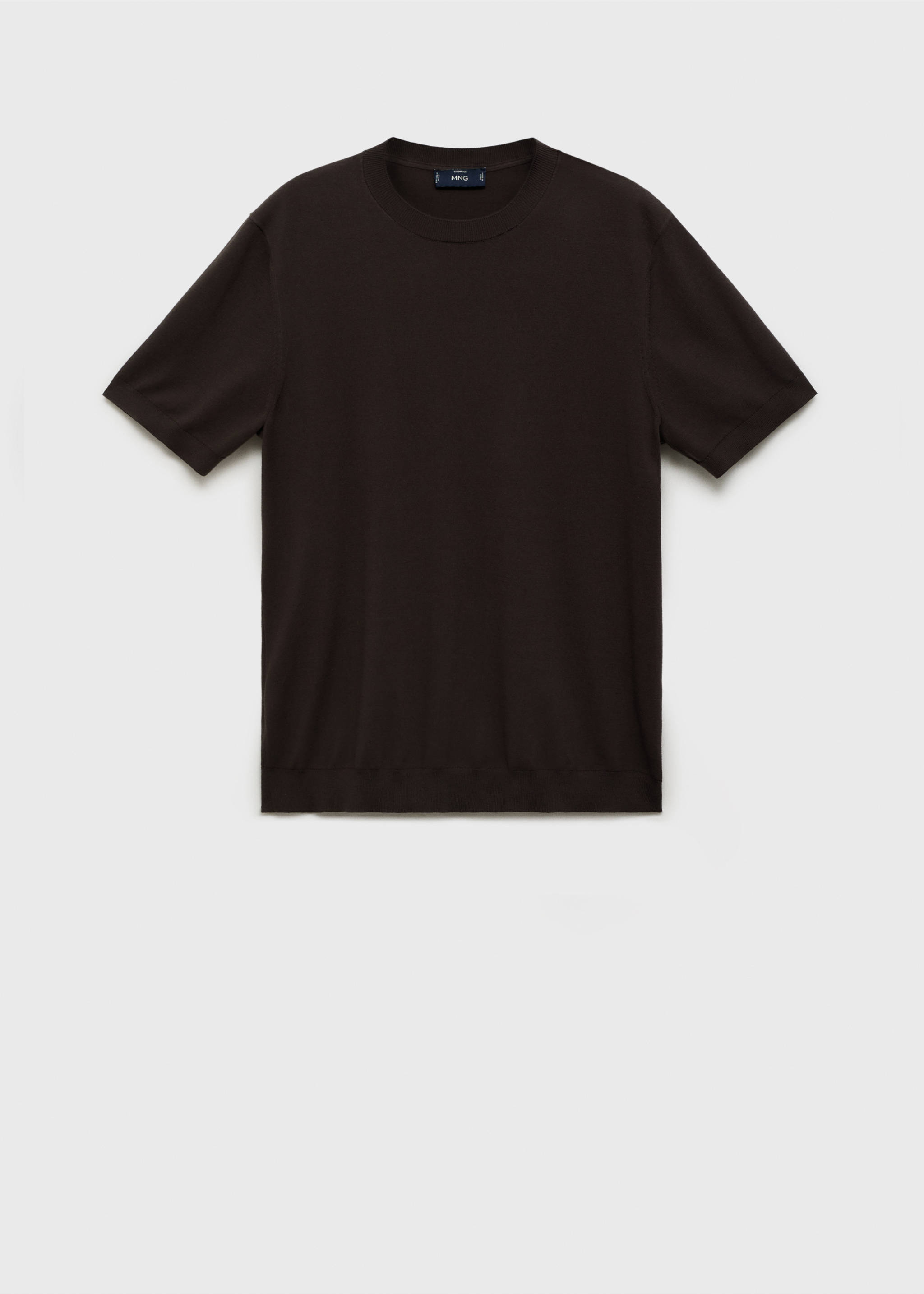 Fijngebreid katoenen T-shirt - Artikel zonder model, Chocoladebruin. Ref: 87044410-00.