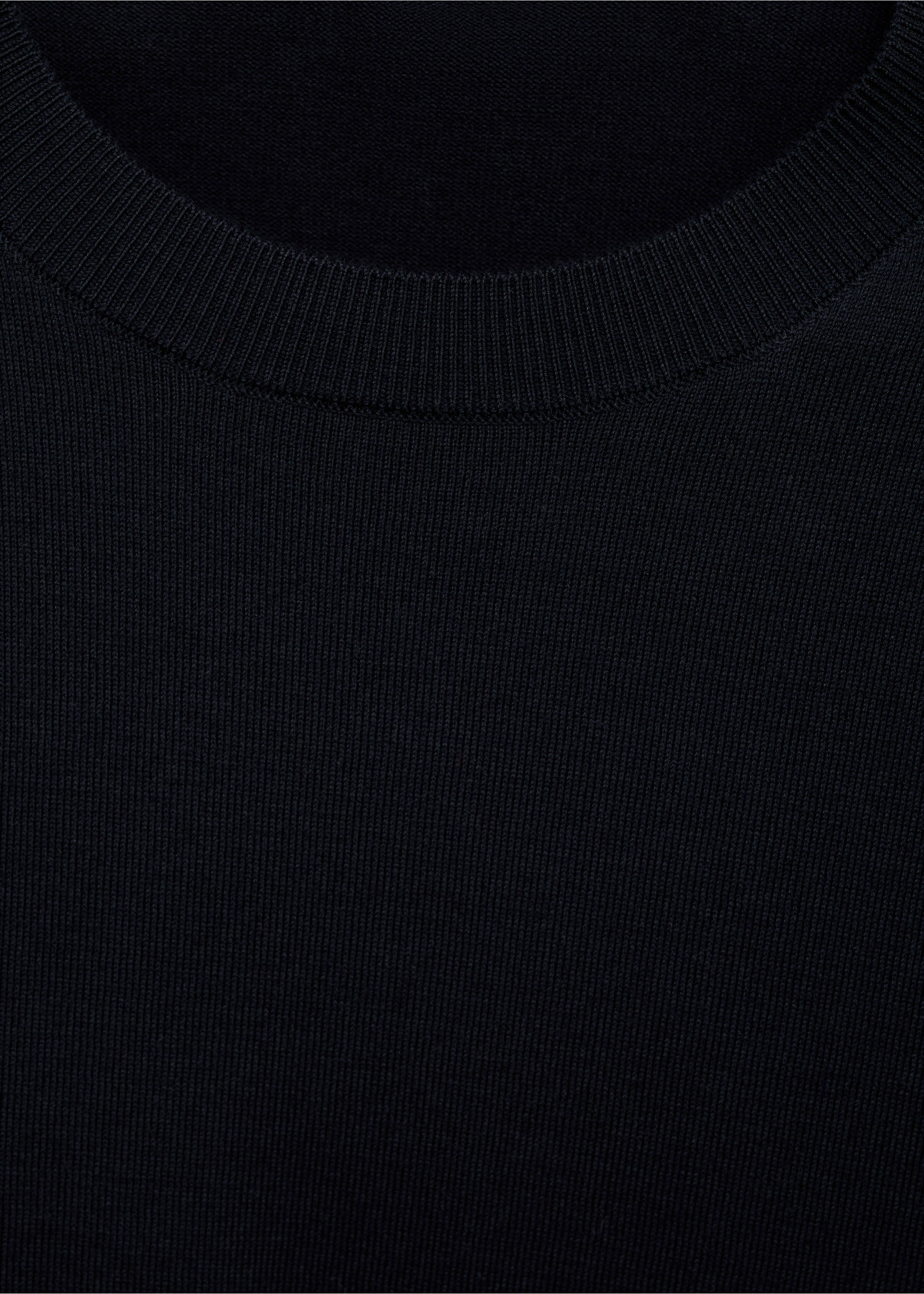 Fijngebreid katoenen T-shirt - Detail van het artikel 8, Nachtblauw. Ref: 87044410-00.