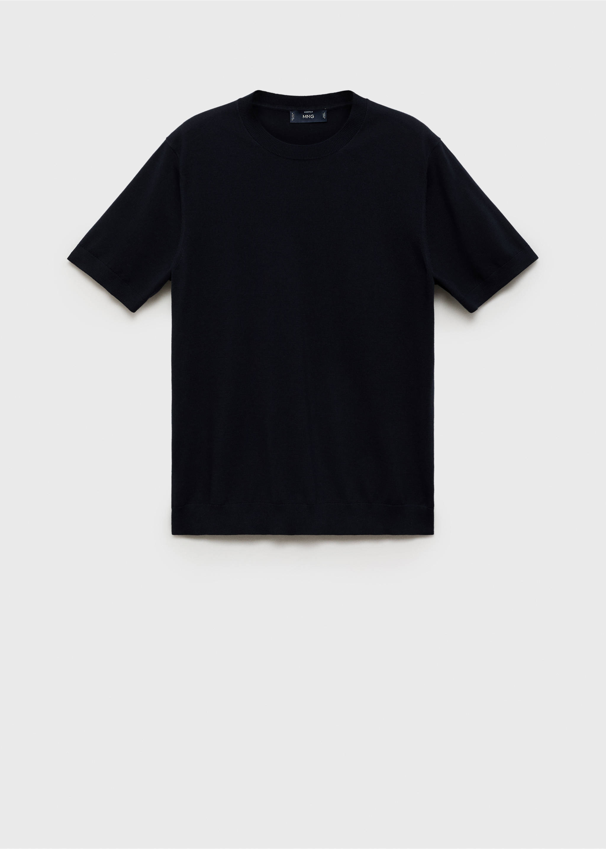 Fijngebreid katoenen T-shirt - Artikel zonder model, Nachtblauw. Ref: 87044410-00.