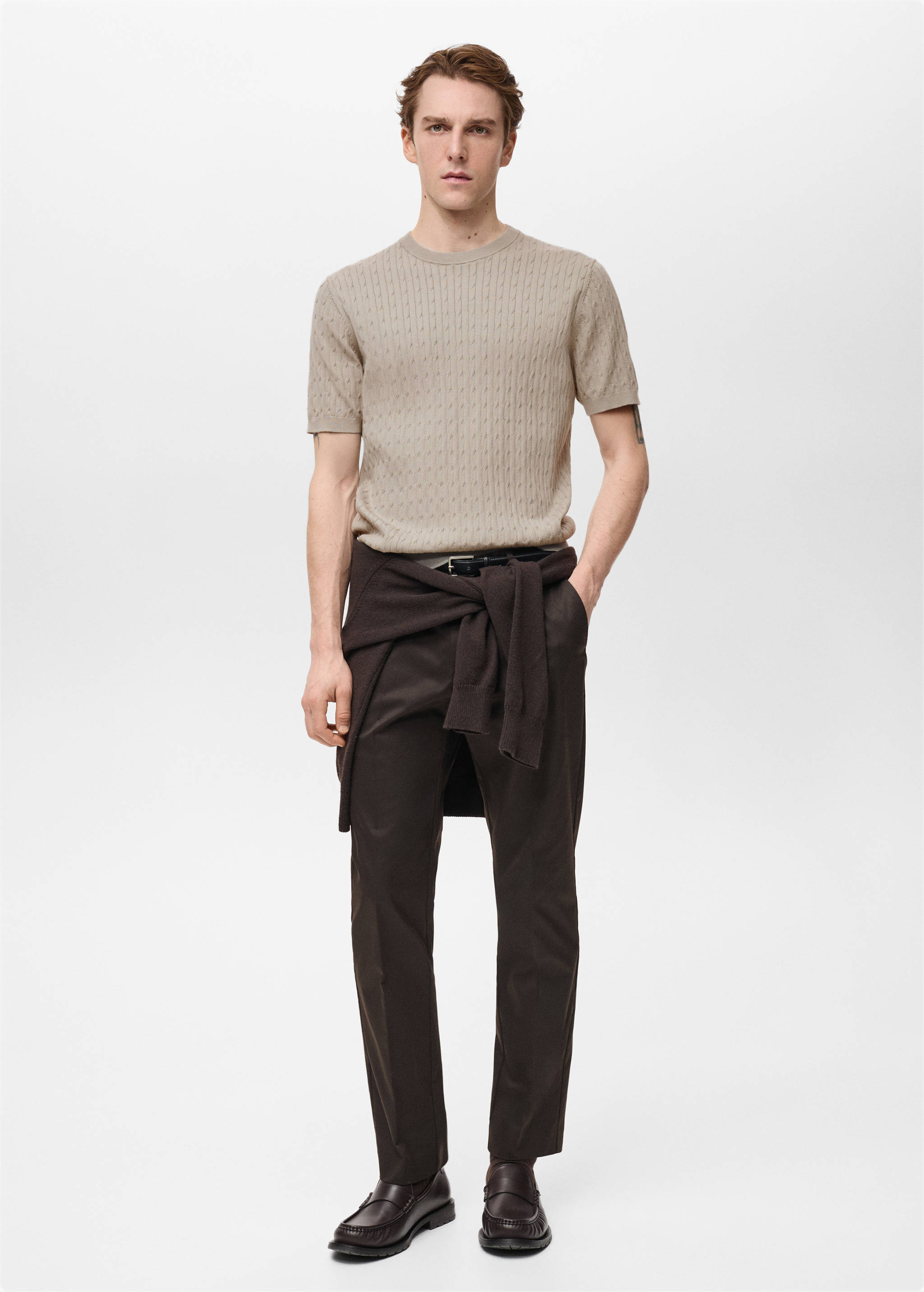 Braided fine-knit t-shirt - General plane