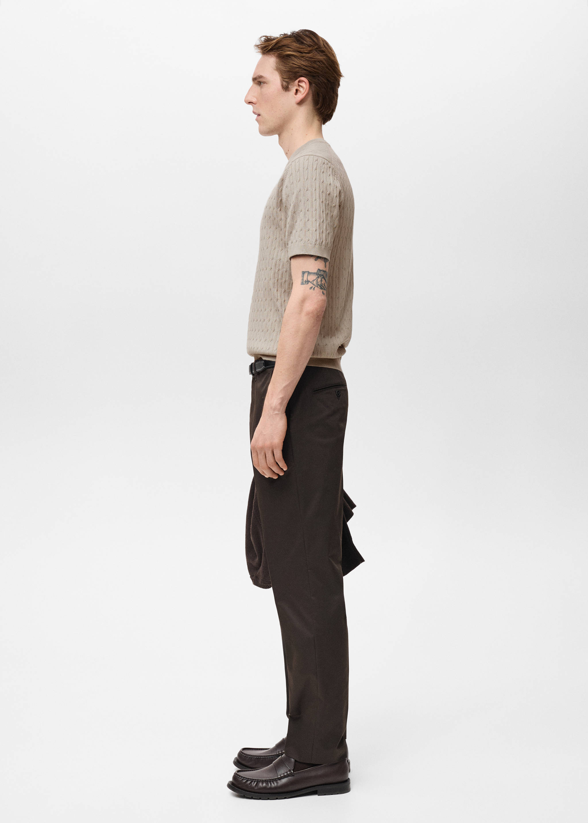 Braided fine-knit t-shirt - Details of the article 2