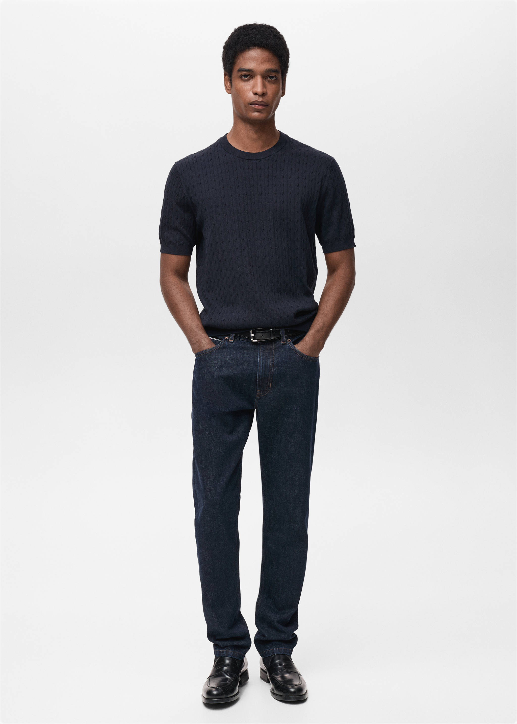 Braided fine-knit t-shirt - General plane