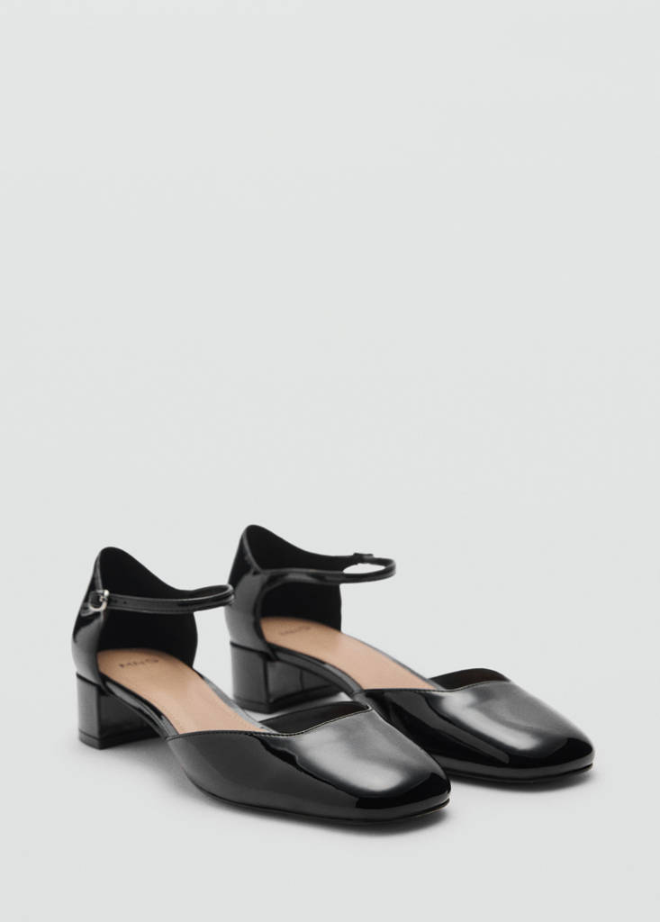 Patent heeled shoes — Black
