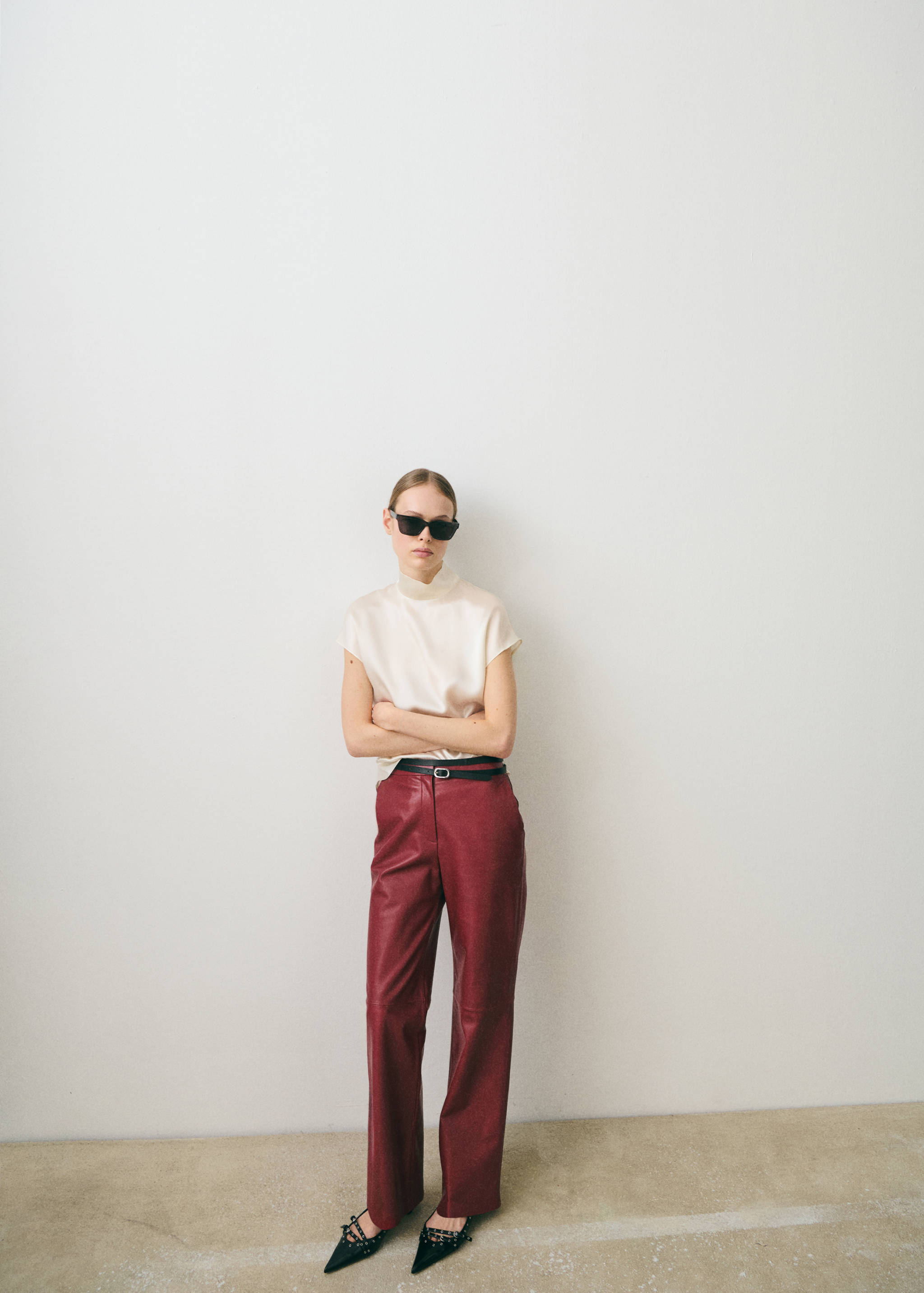 حزام جلدي بإبزيم بيضاوي - تفاصيل المنتج 9