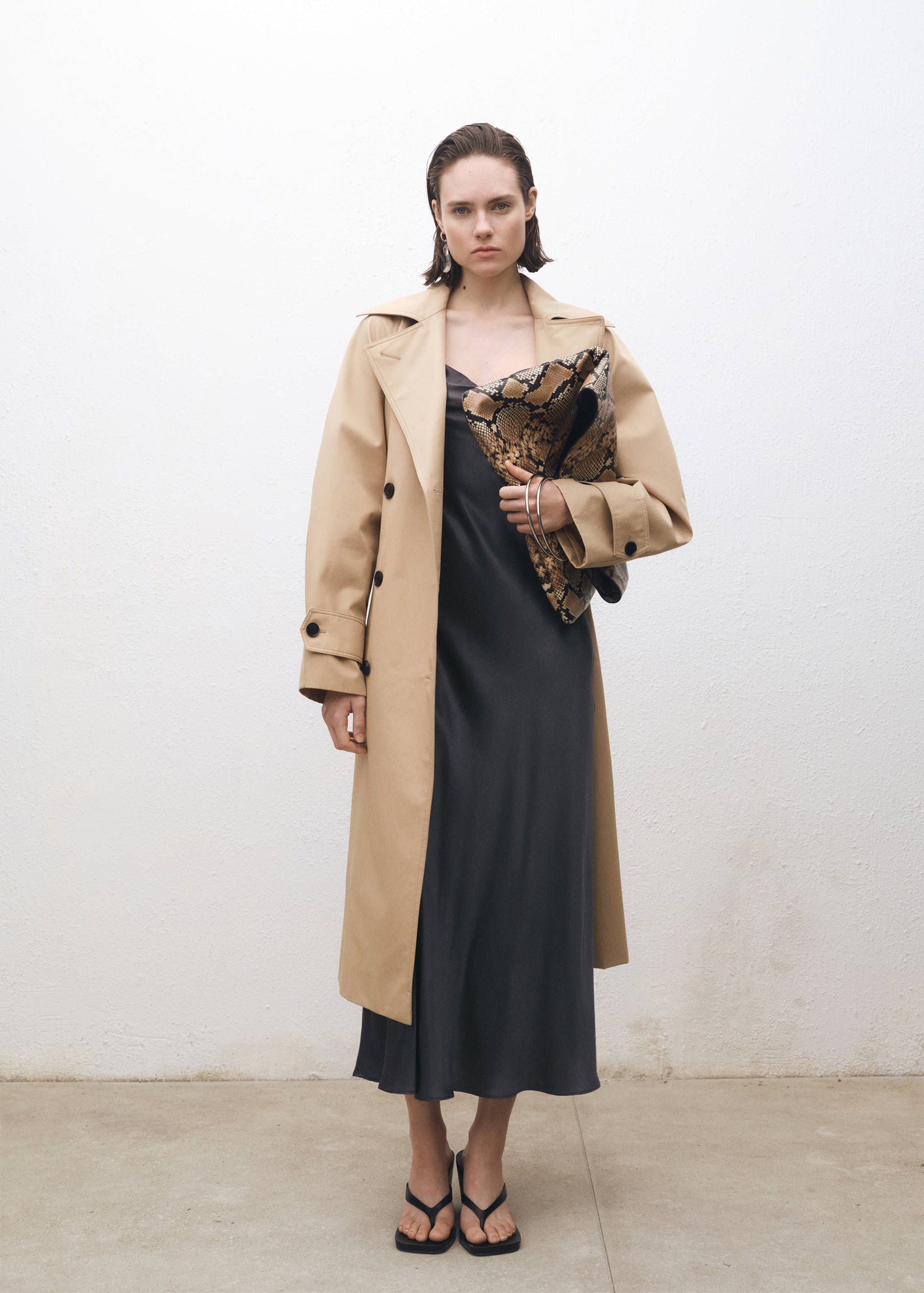 Robe soie encolure drapée - Plan général