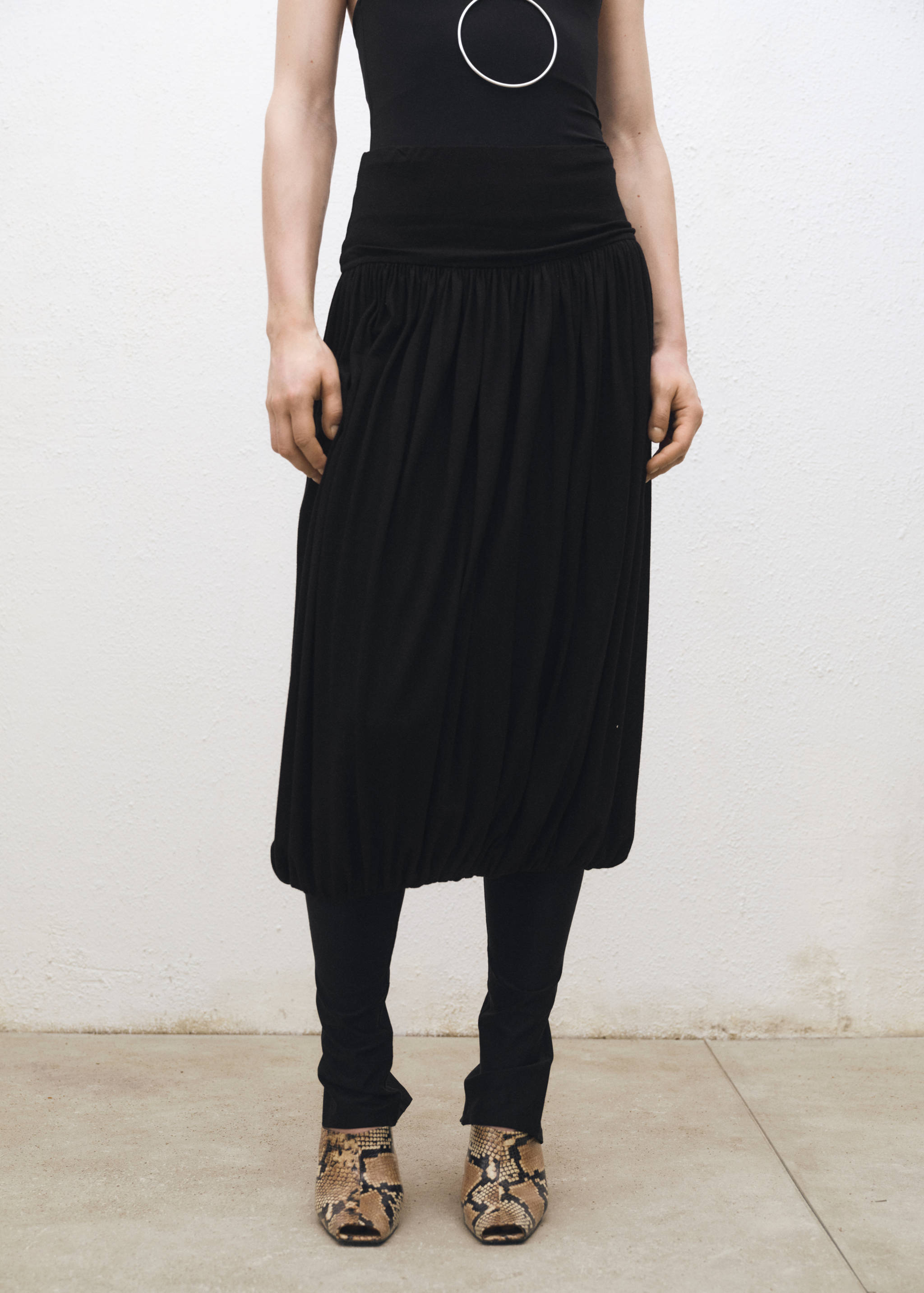 Balloon midi skirt - Medium plane