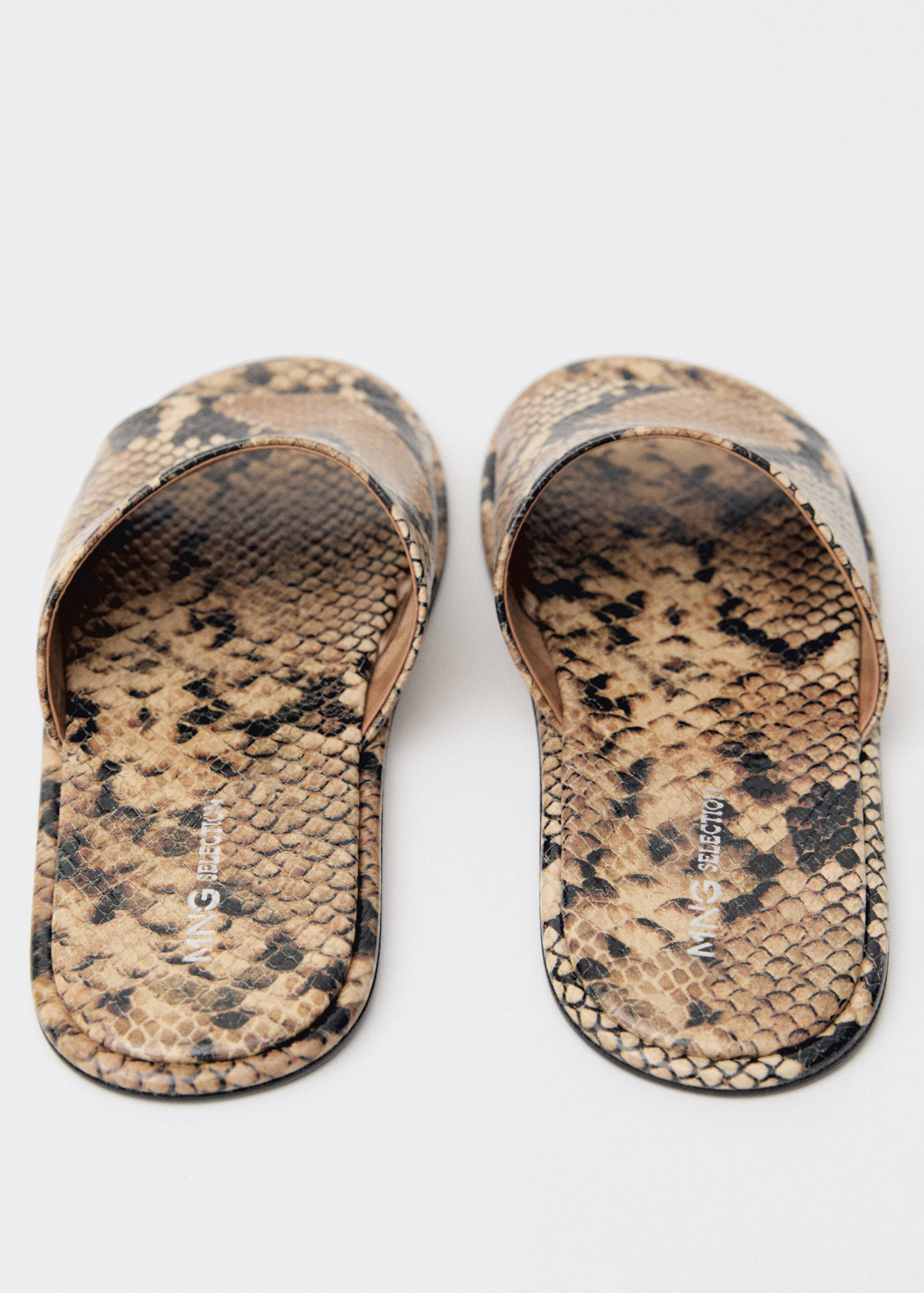 Animal-print leather sandals - Details of the article 1