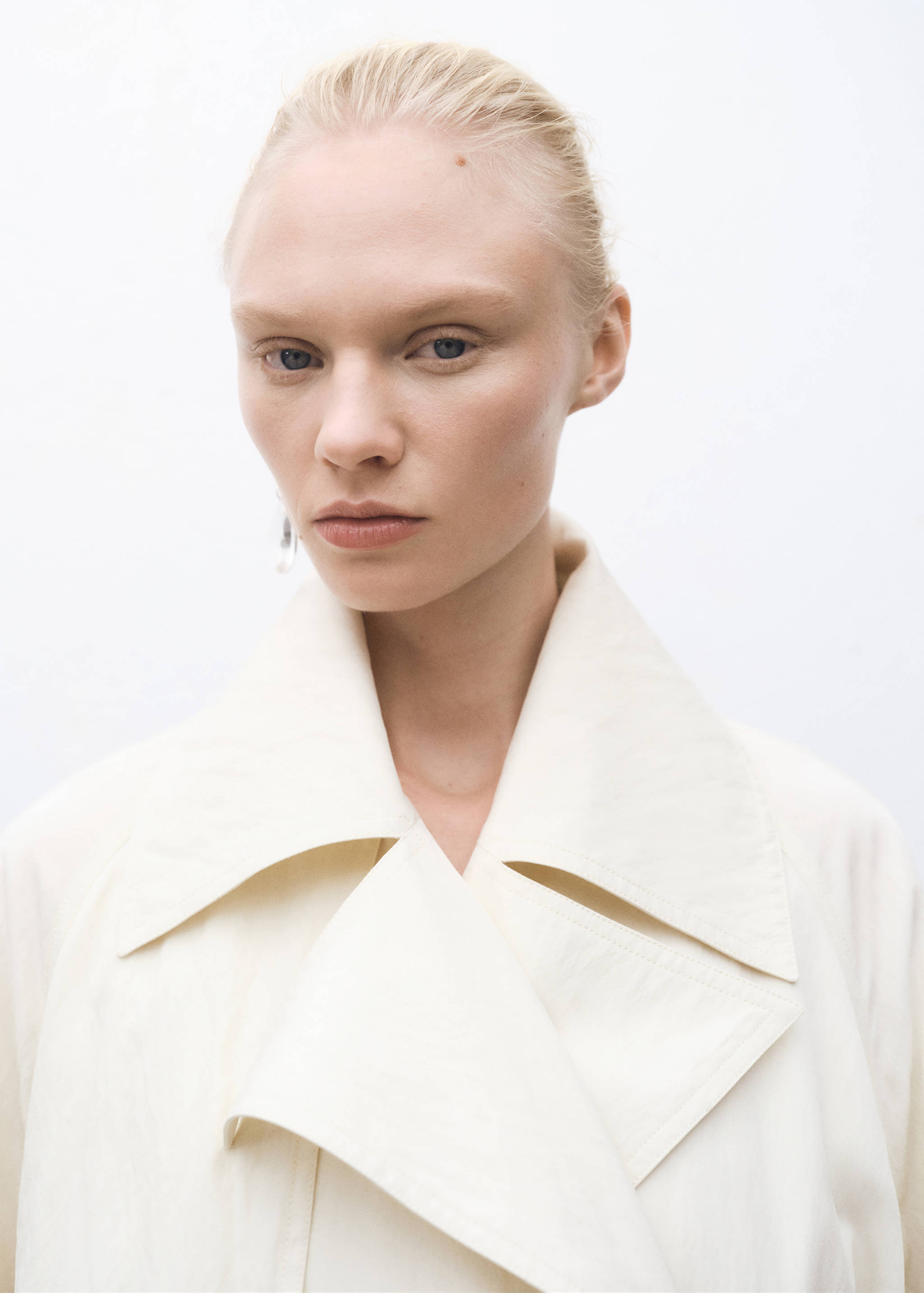 Oversized trench coat with lapels - Medium plane