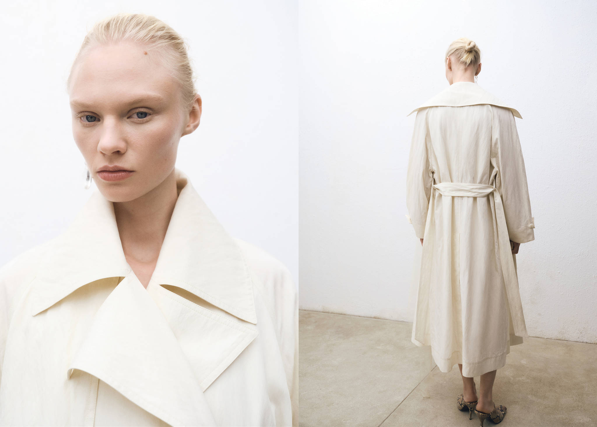 Oversized trench coat with lapels - Panoramic plane