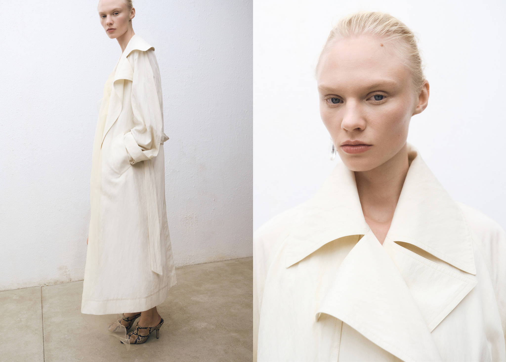 Oversized trench coat with lapels - Panoramic plane