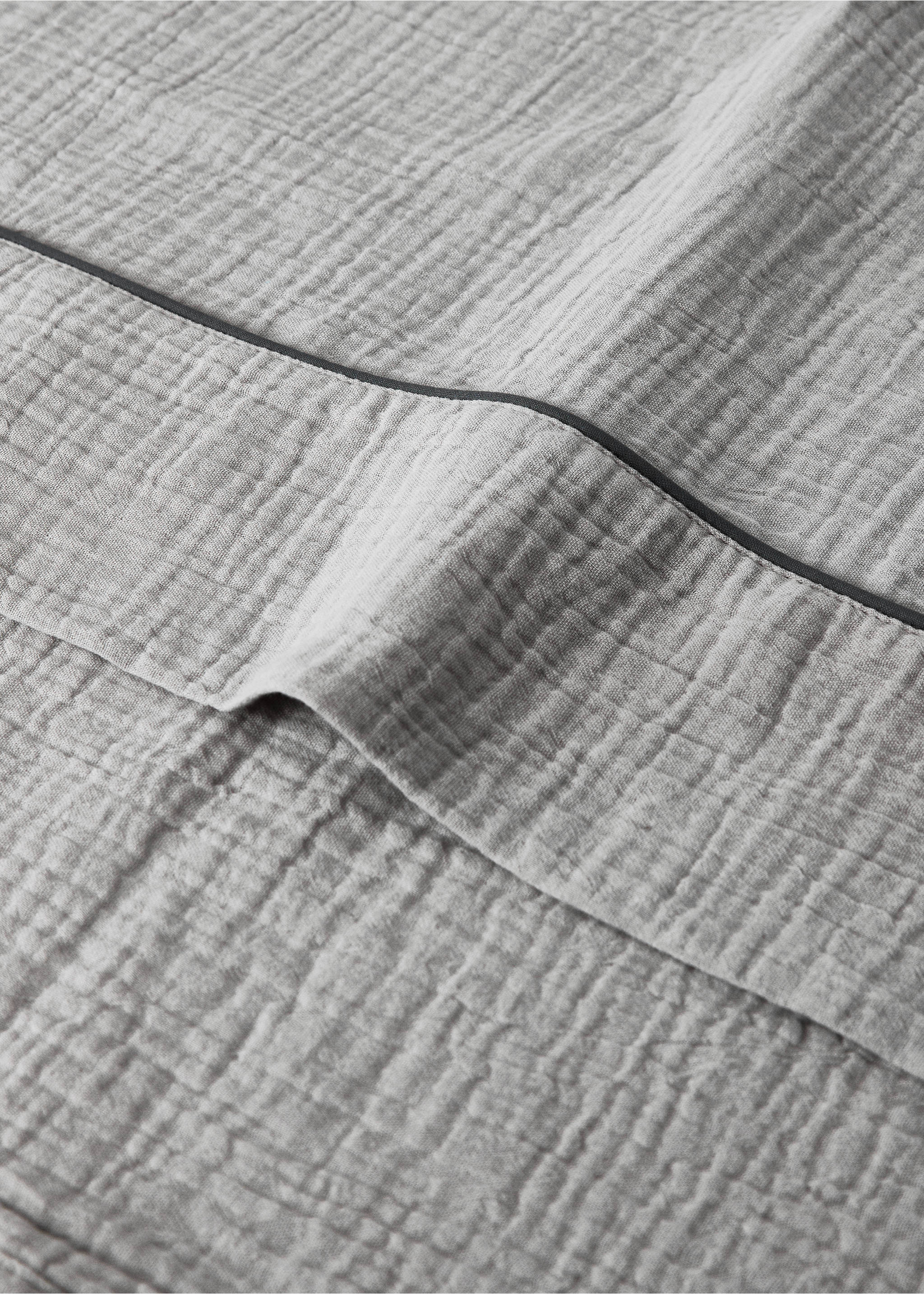 Set of chiffon cotton top sheet and pillowcase for mini cot - Details of the article 1, Light/Pastel Grey. Ref: 87044428-00.