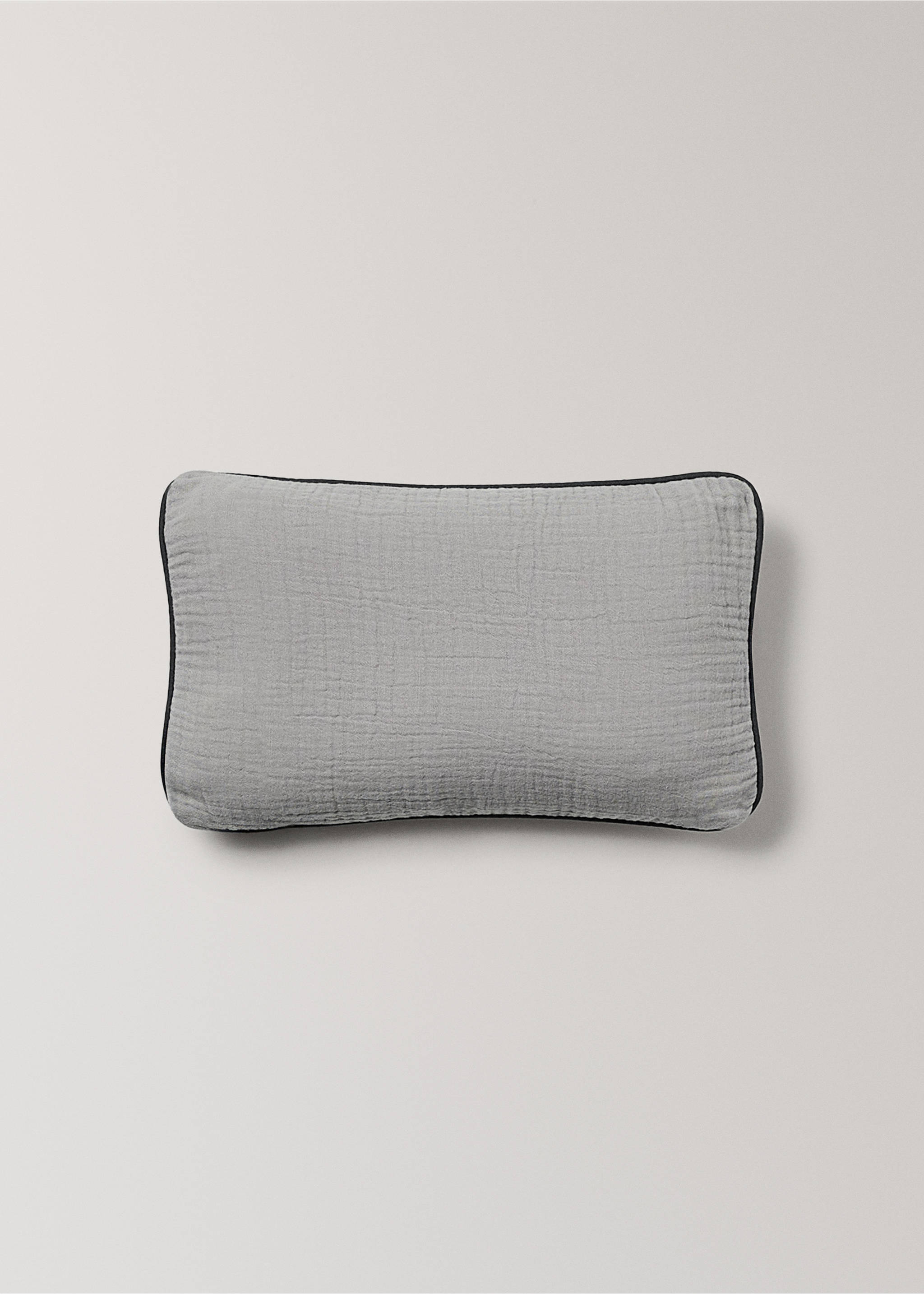 Set of chiffon cotton top sheet and pillowcase for mini cot - Details of the article 2, Light/Pastel Grey. Ref: 87044428-00.