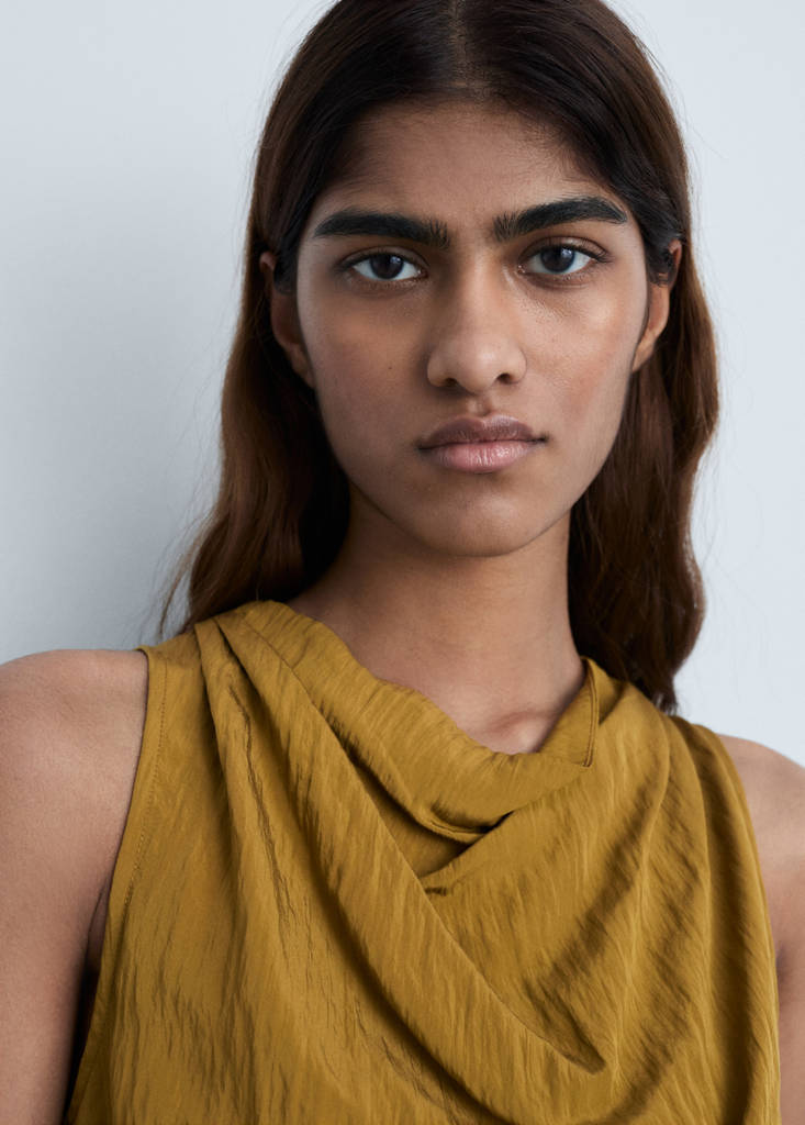 Textured bow top — Olive Green