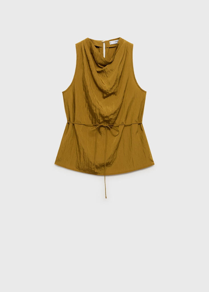 Textured bow top — Olive Green