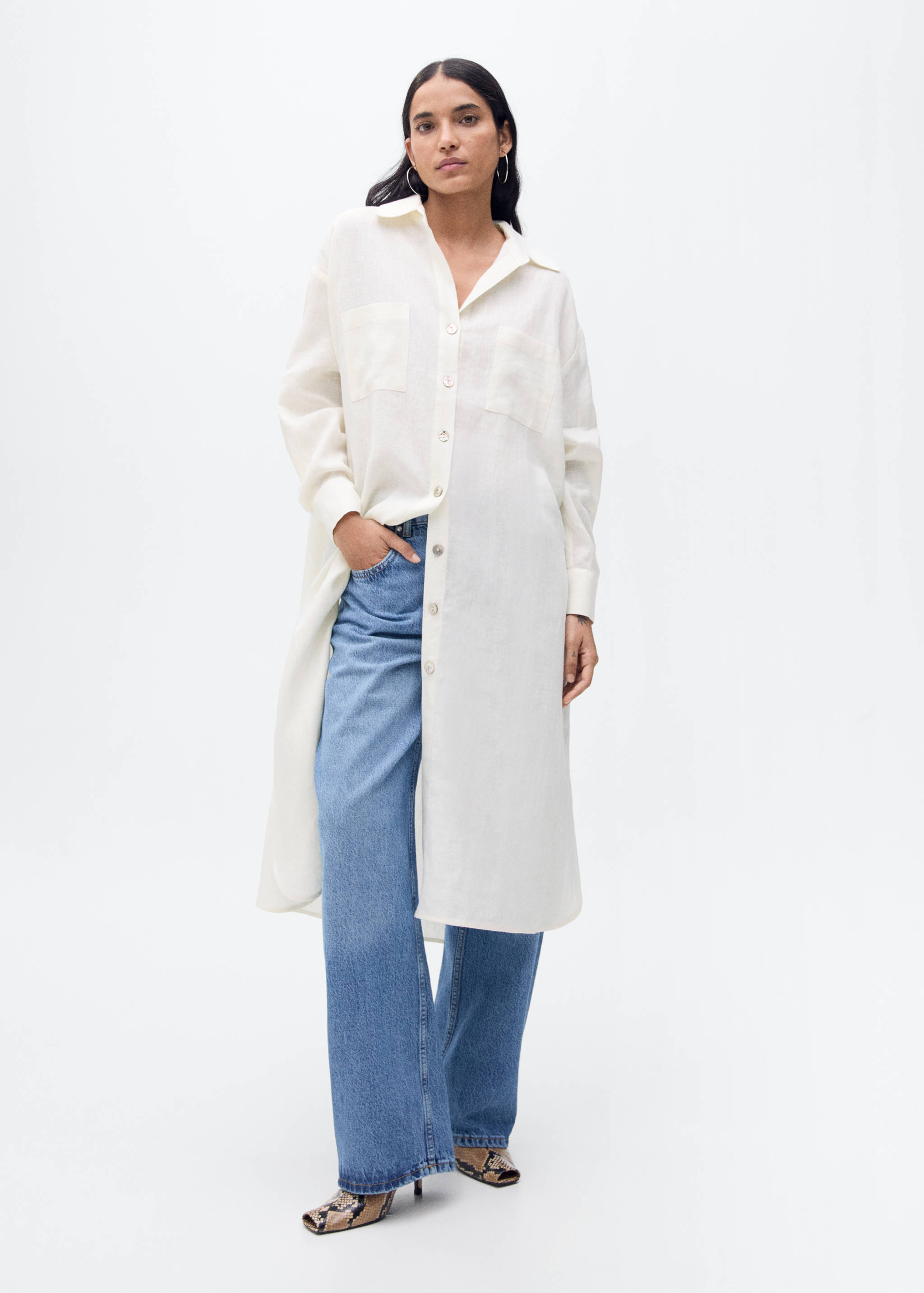 Linen long shirt - General plane