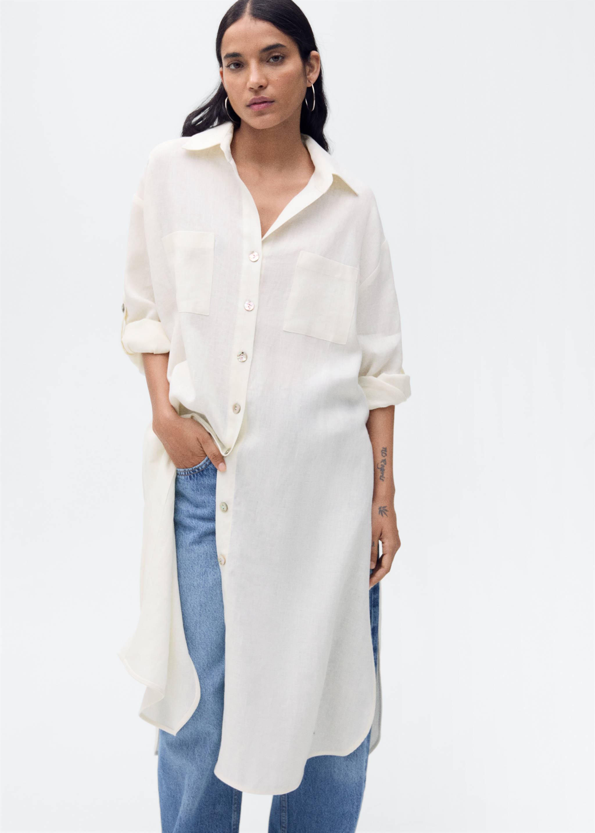 Linen long shirt - Medium plane