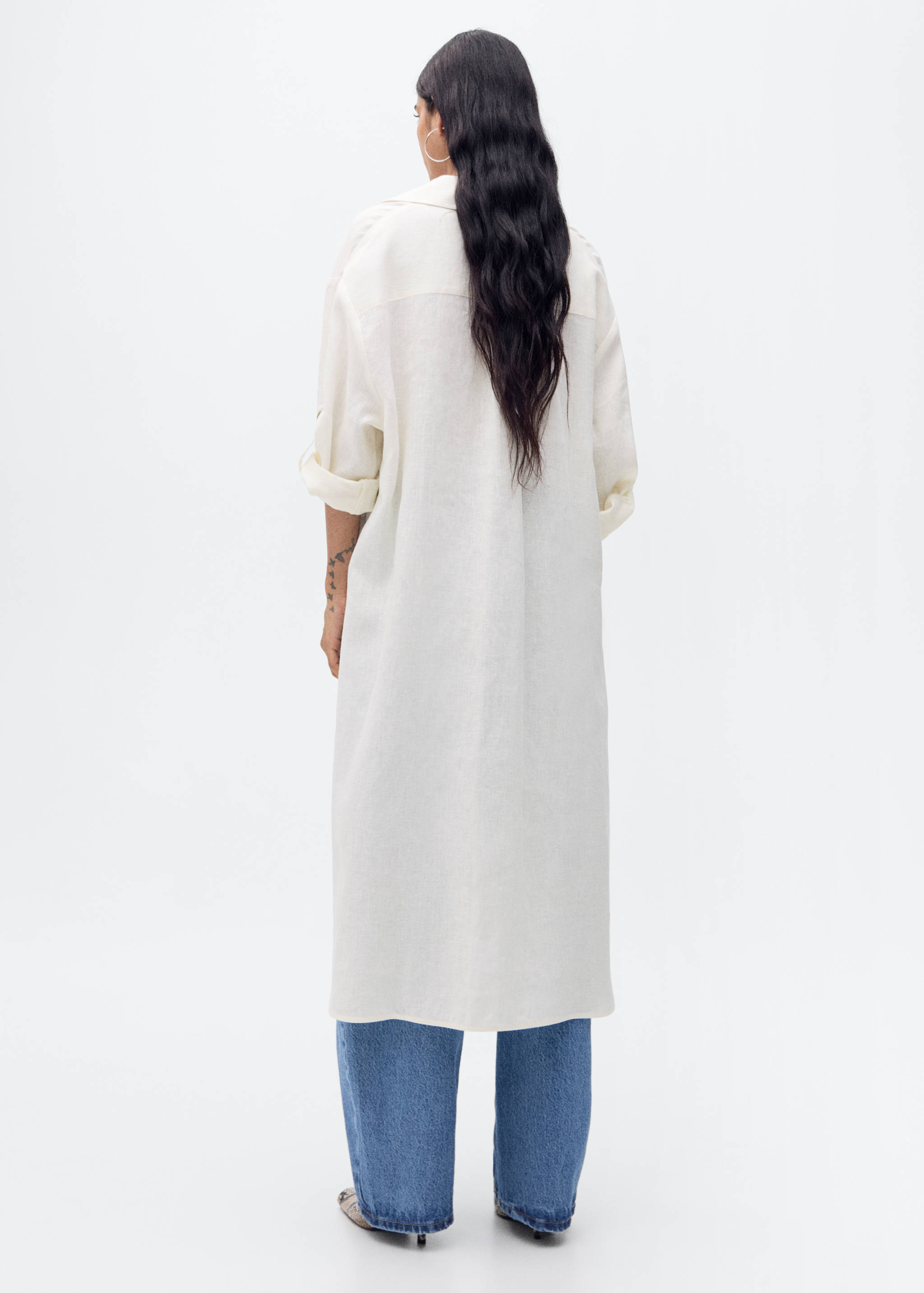 Linen long shirt - Reverse of the article