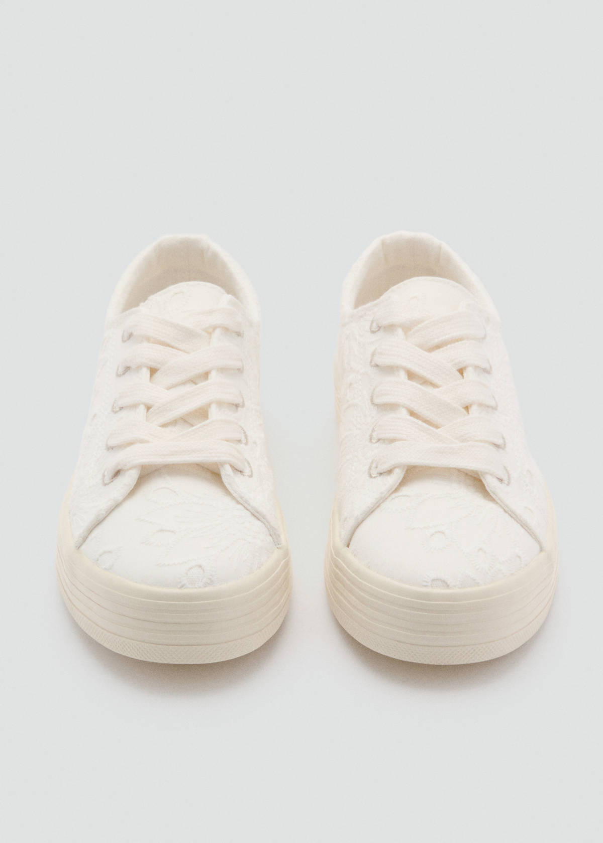 Embroidered sneakers — White
