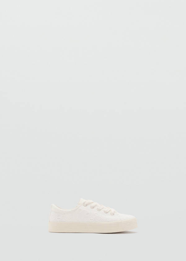 Embroidered sneakers — White