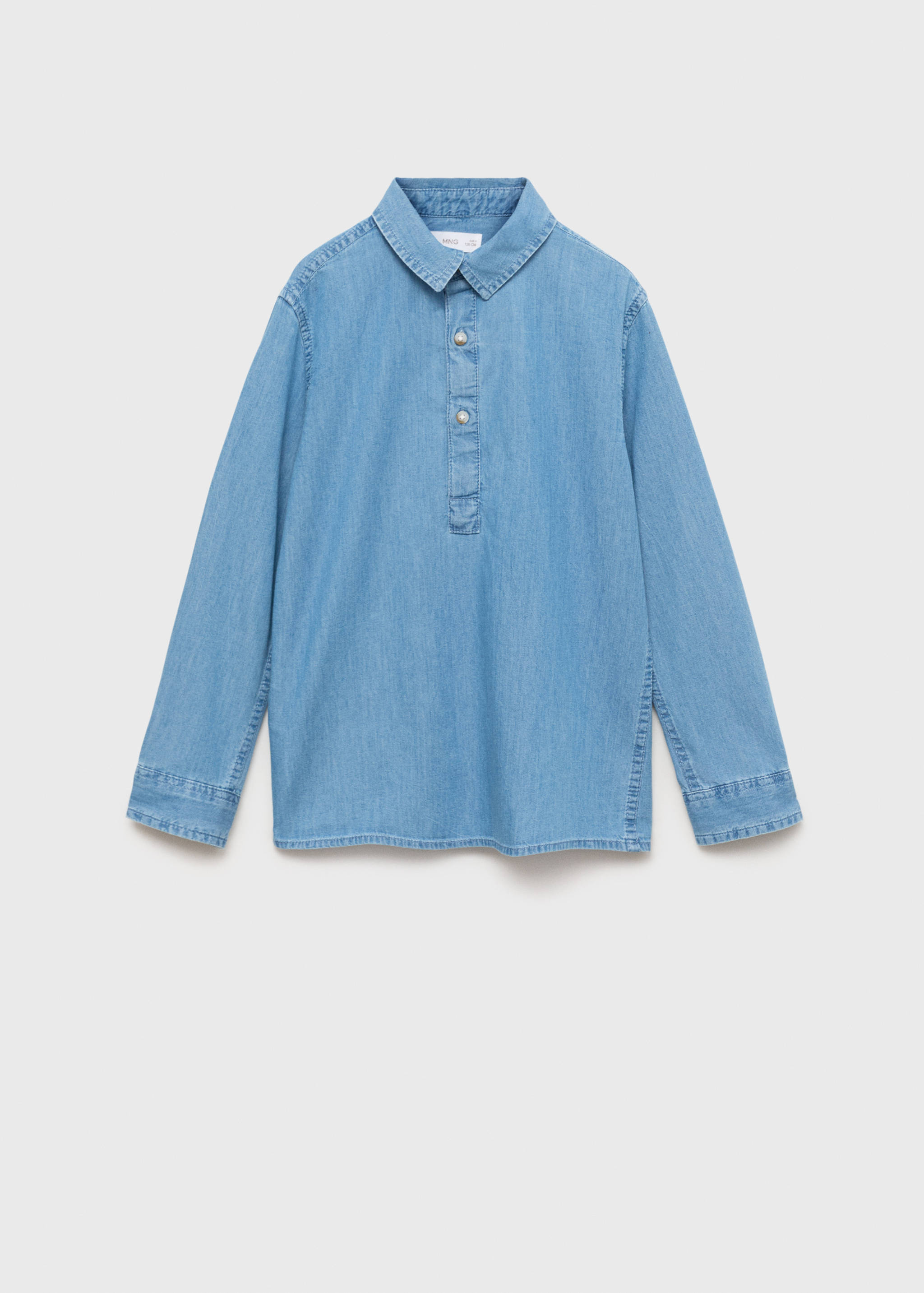 Denim shirt with polo collar - Article without model