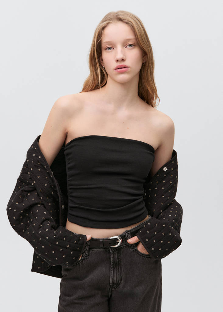 Ponte bandeau top — Black