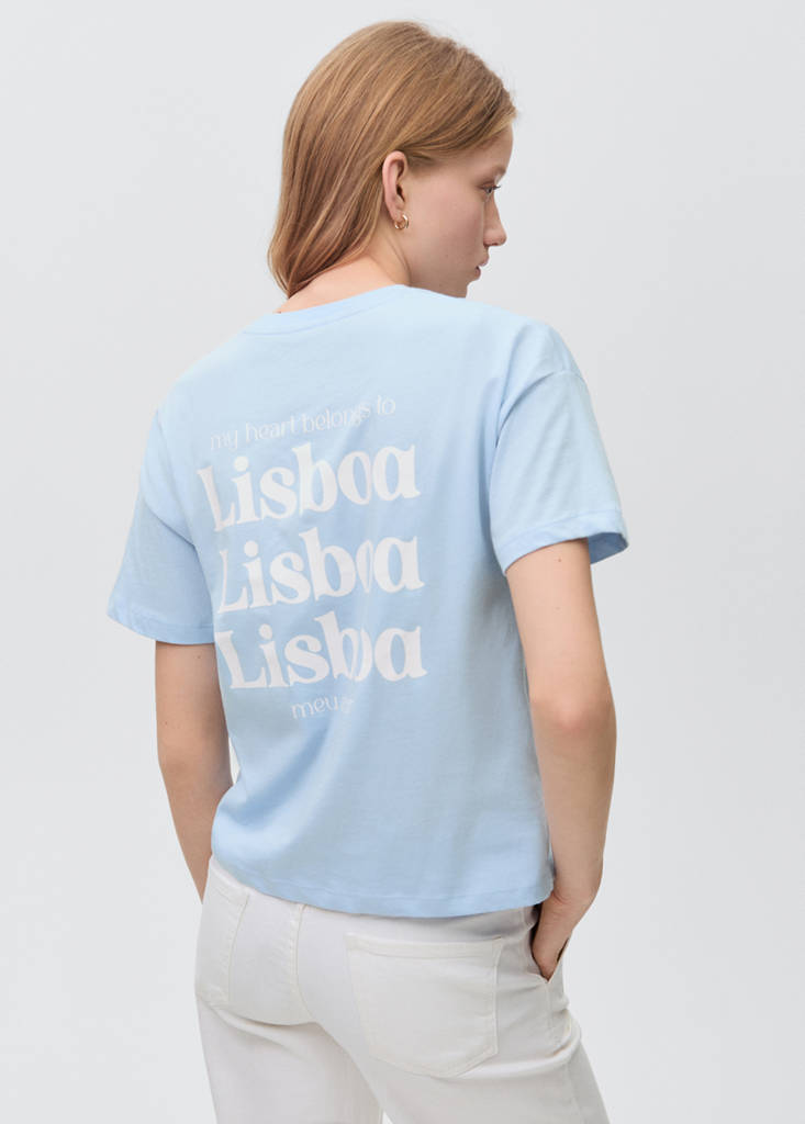 Message cotton T-shirt — Blue