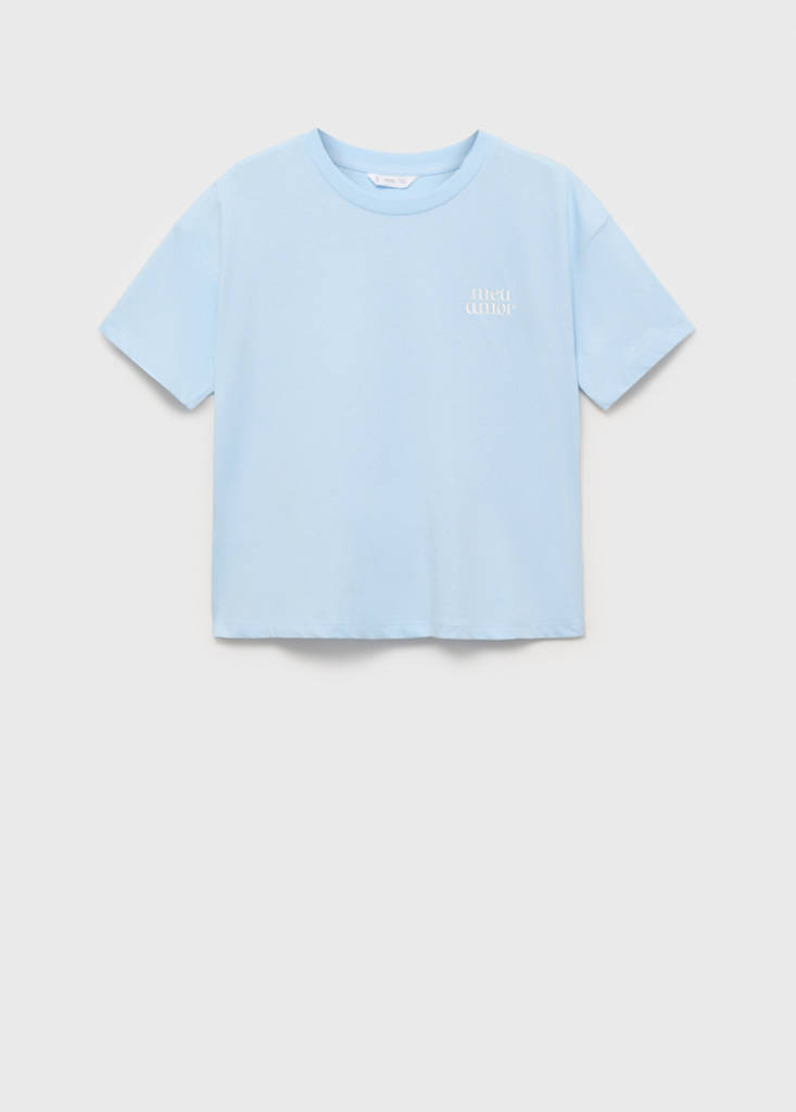 Message cotton T-shirt — Blue
