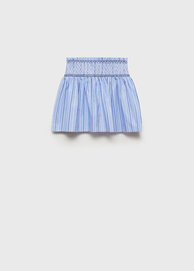Short pleated skirt — Blue