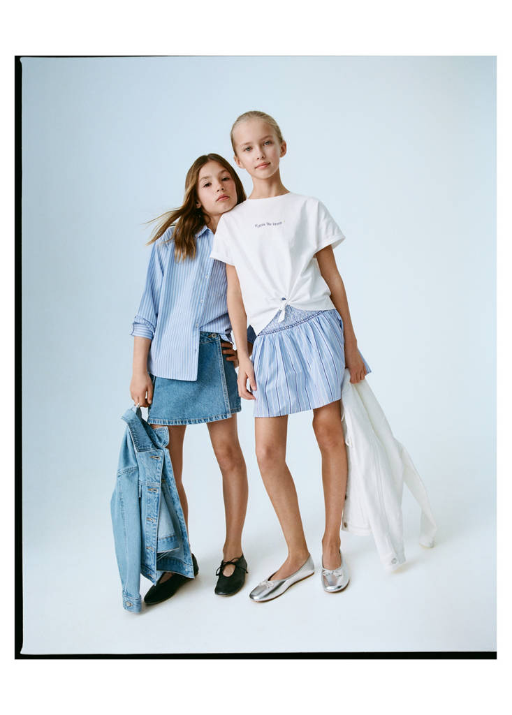 Short pleated skirt — Blue
