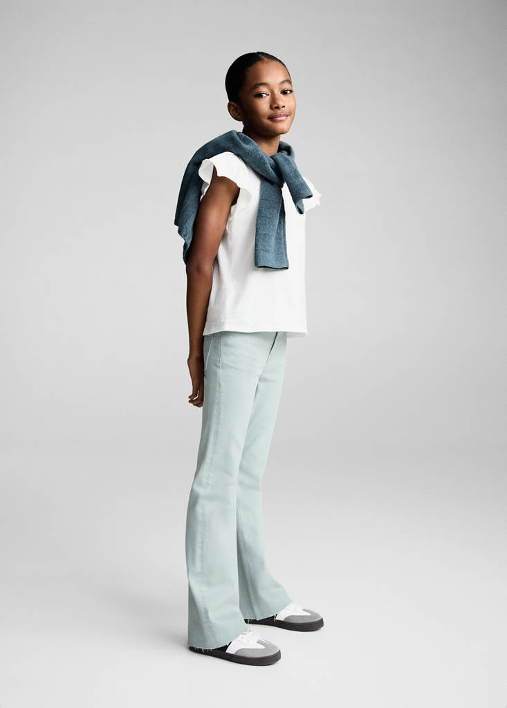 Short-sleeved ruffle t-shirt — Off White