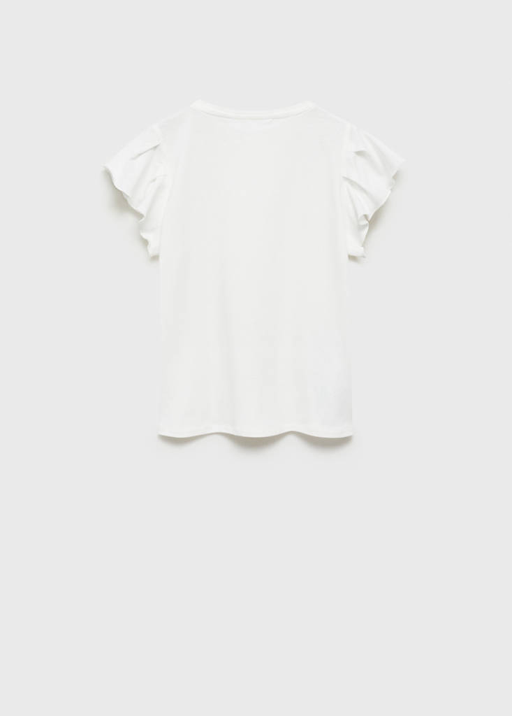 Short-sleeved ruffle t-shirt — Off White