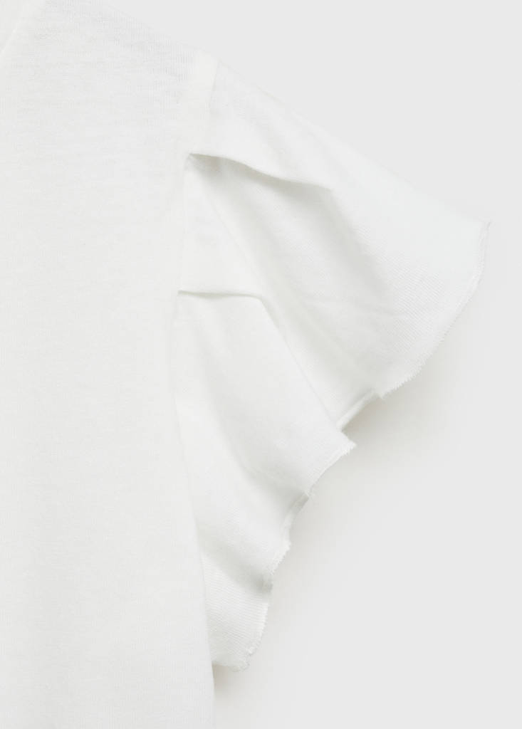 Short-sleeved ruffle t-shirt — Off White