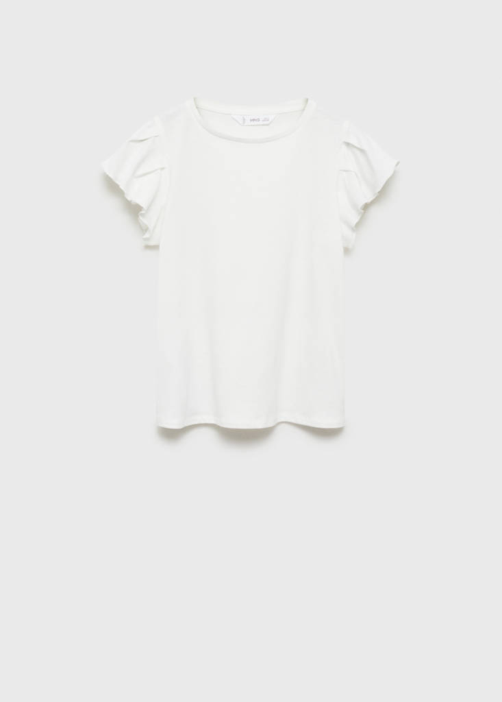 Short-sleeved ruffle t-shirt — Off White