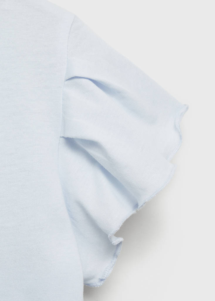 Short-sleeved ruffle t-shirt — Sky Blue
