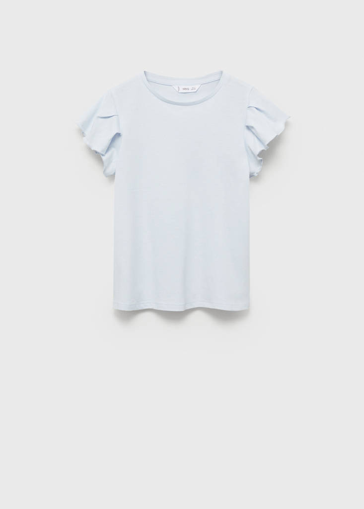 Short-sleeved ruffle t-shirt — Sky Blue