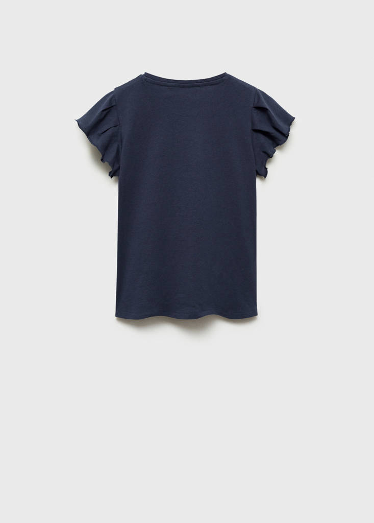 Short-sleeved ruffle t-shirt — Dark Navy