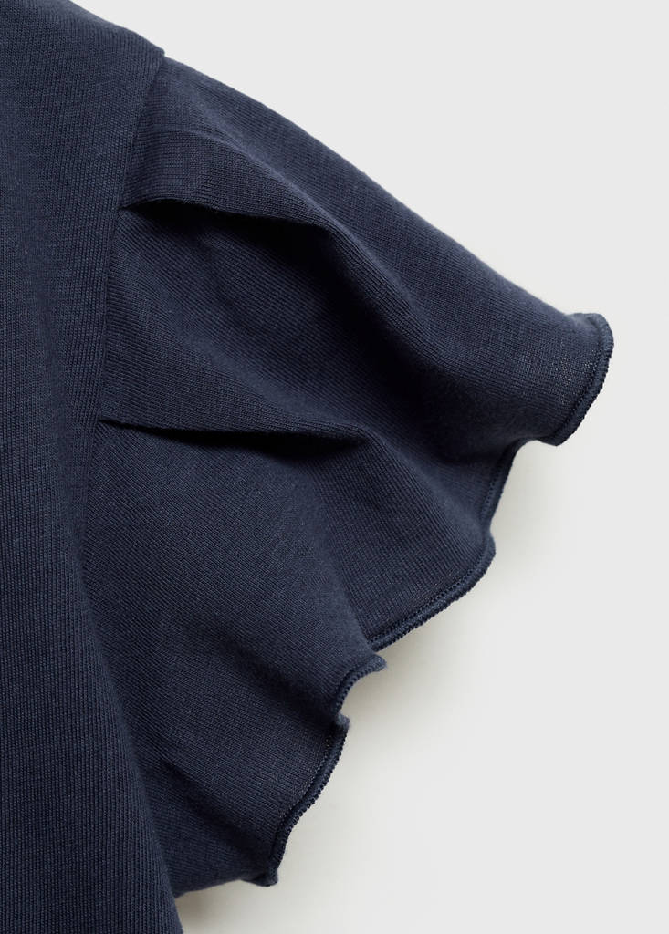Short-sleeved ruffle t-shirt — Dark Navy
