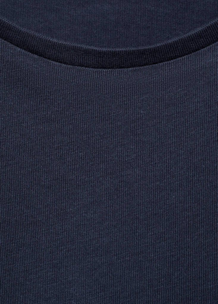 Short-sleeved ruffle t-shirt — Dark Navy