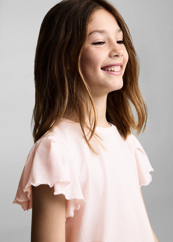 Short-sleeved ruffle t-shirt — Pink