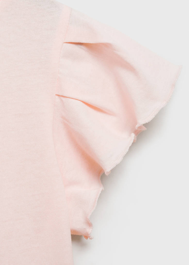Short-sleeved ruffle t-shirt — Pink