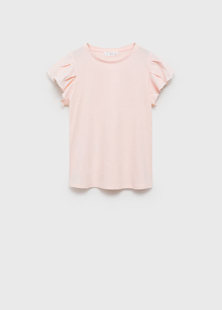 Short-sleeved ruffle t-shirt — Pink