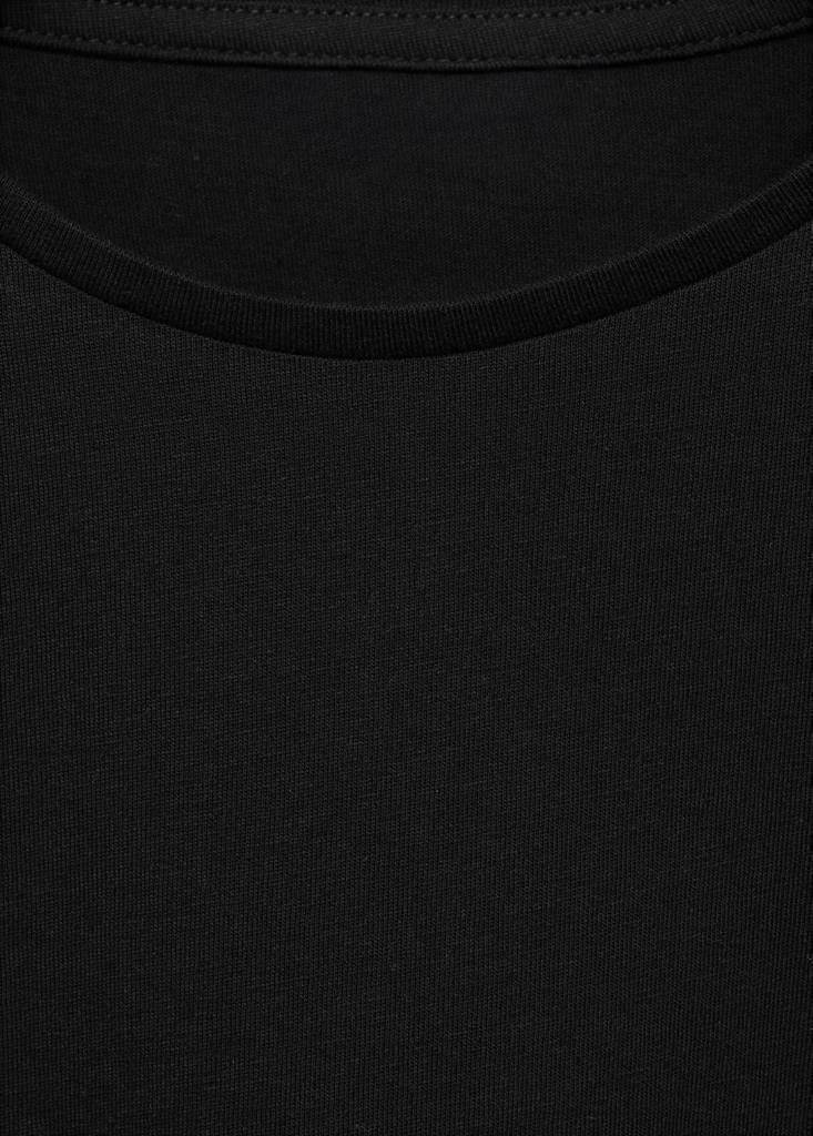 Short-sleeved ruffle t-shirt — Black